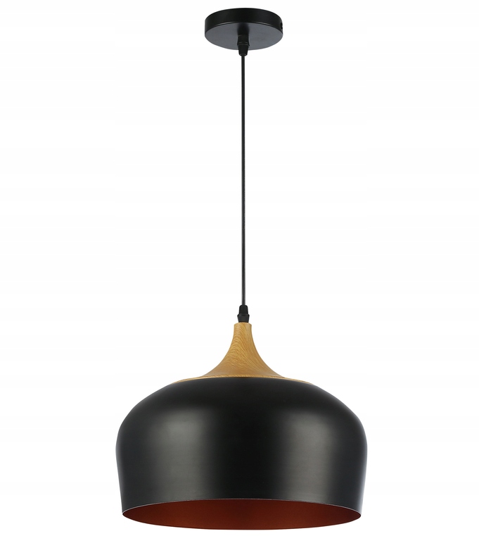 Led Závěsná Lampa E27 Lumina Lustr Černý Dřevo Zlato Měděná
