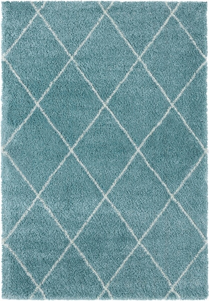 Koberec shaggy do obývačky 160 x 230 cm, mätovo krémový boho vzor, mäkké štetiny