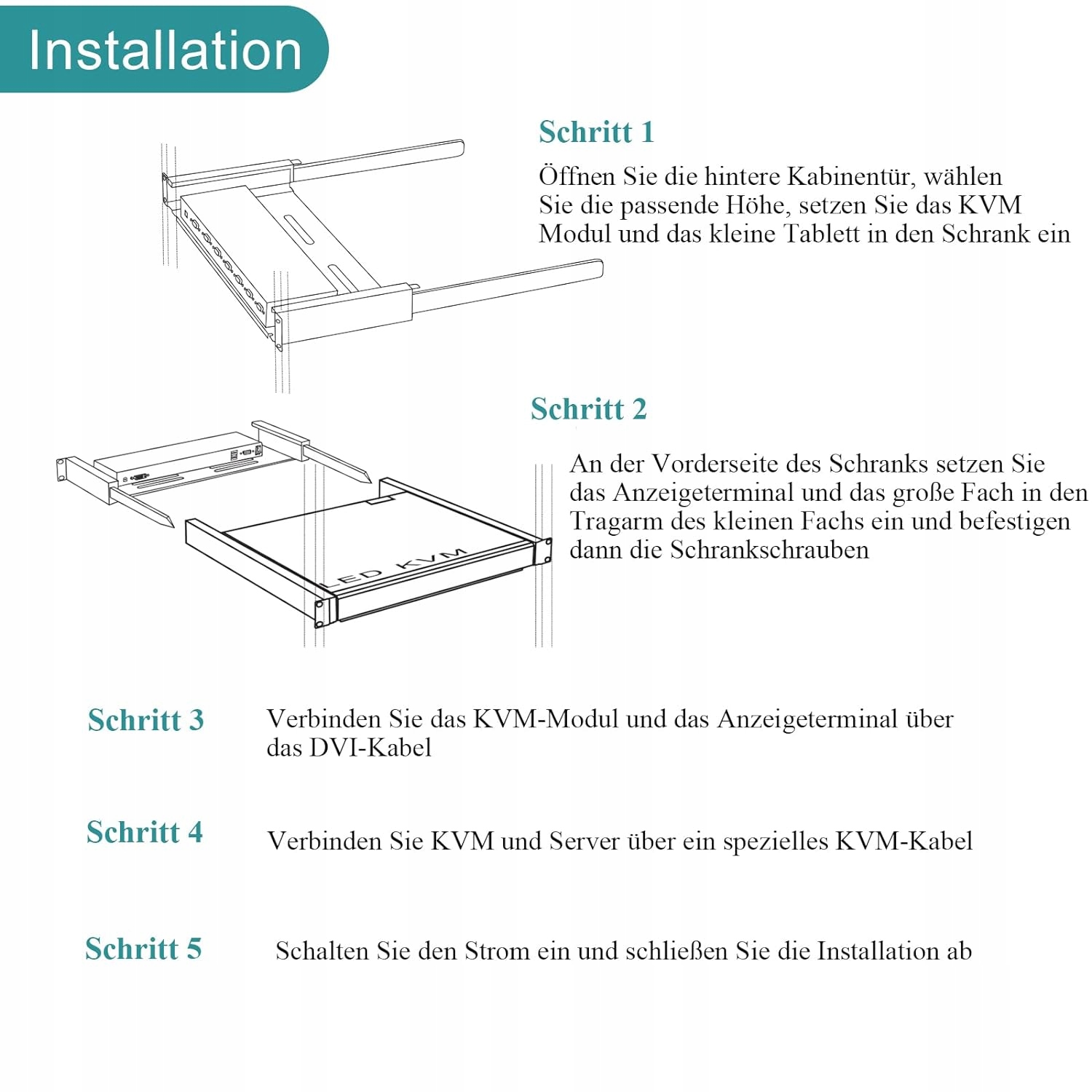 MT-VIKI 17-cali monitor LCD Rackmount KVM Switch 8 portów KVM VGA Ż875 Liczba komputerów 1