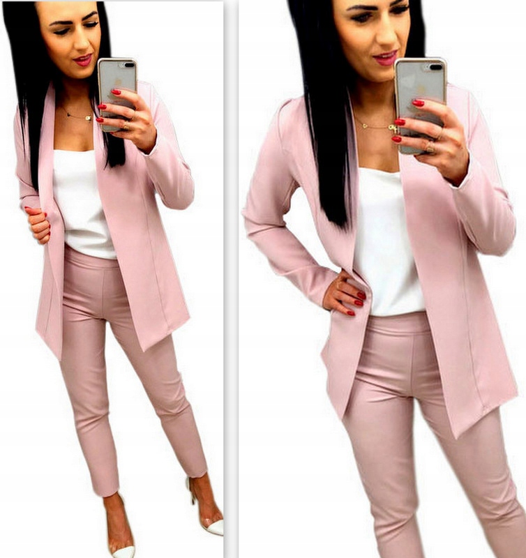 Dámský Oblek klasický sako spodek Růžový XXL