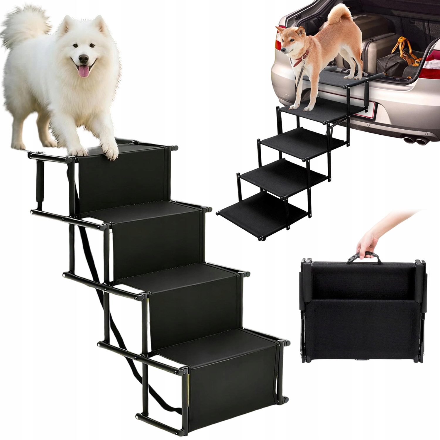 Levně Skládací 4-PATROVÁ Rampa Pro Psa Do Terénních Osobních Automobilů 101*76*47 CM