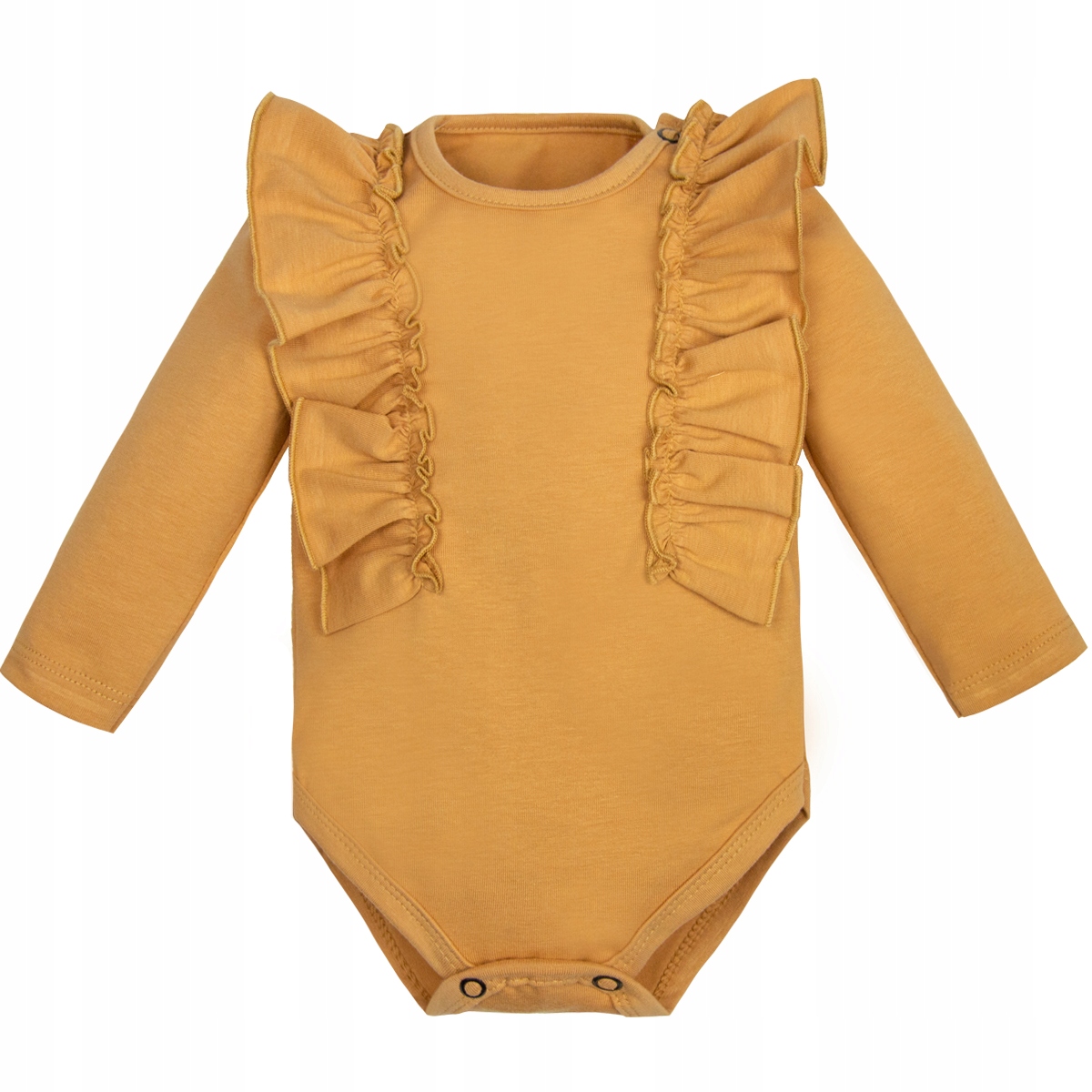 

Body Niemowlęce Gładkie Z Falbankami karmel 74