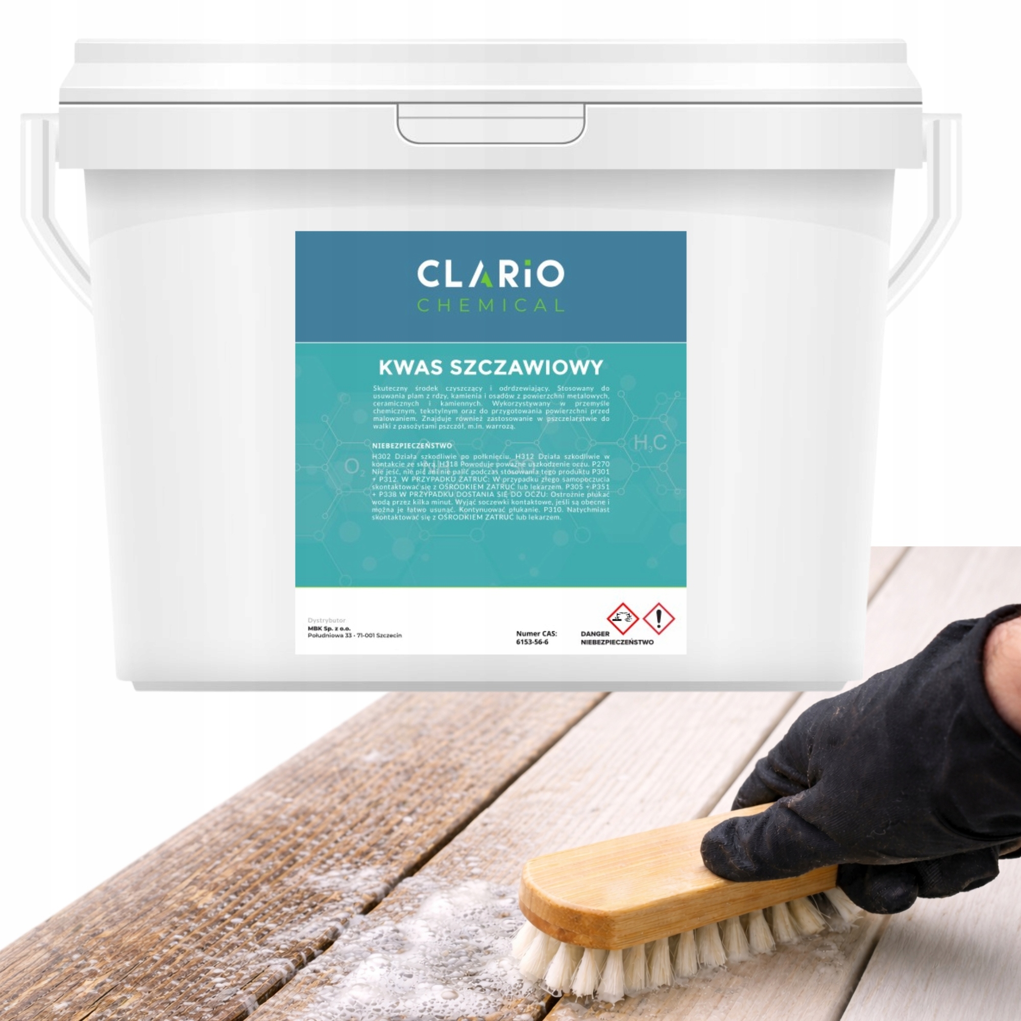 Kwas szczawiowy Clario Chemical przeciw warrozie jakość premium 5kg, 5000g