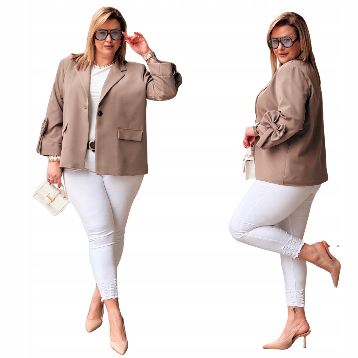 Sako Plus Size Velké velikosti Cavaricci Dámská Mašle Fango