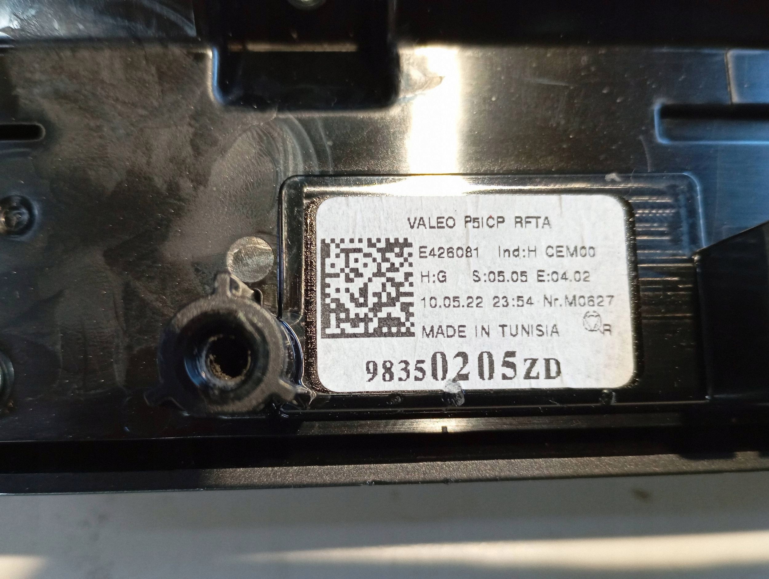 commande de climatisation PEUGEOT 308 98350205ZD