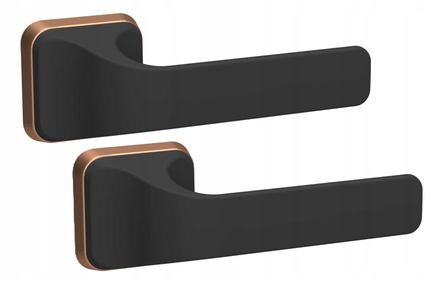 Nomet Luxury kľučka Elara čierna matná medená rozeta štvorcová oválna
