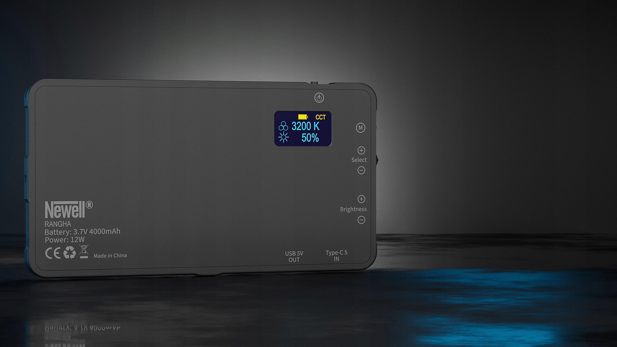 Lampa LED Newell RGB-W Rangha + mini statyw Temperatura barwowa 9900 K