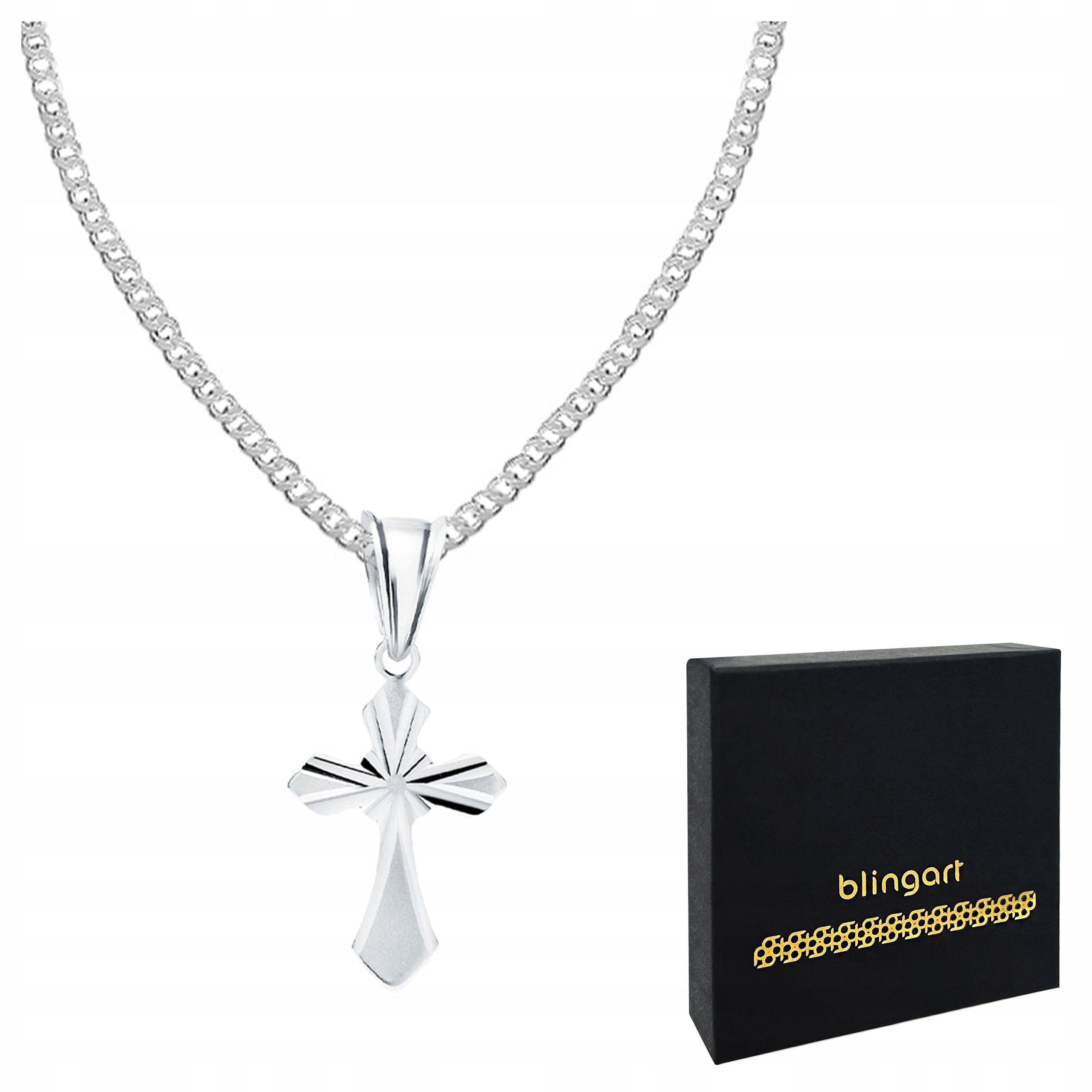 Stříbrný náhrdelník pro tatínka, pánský s křížkem Dárek ke Dni otců 55 cm