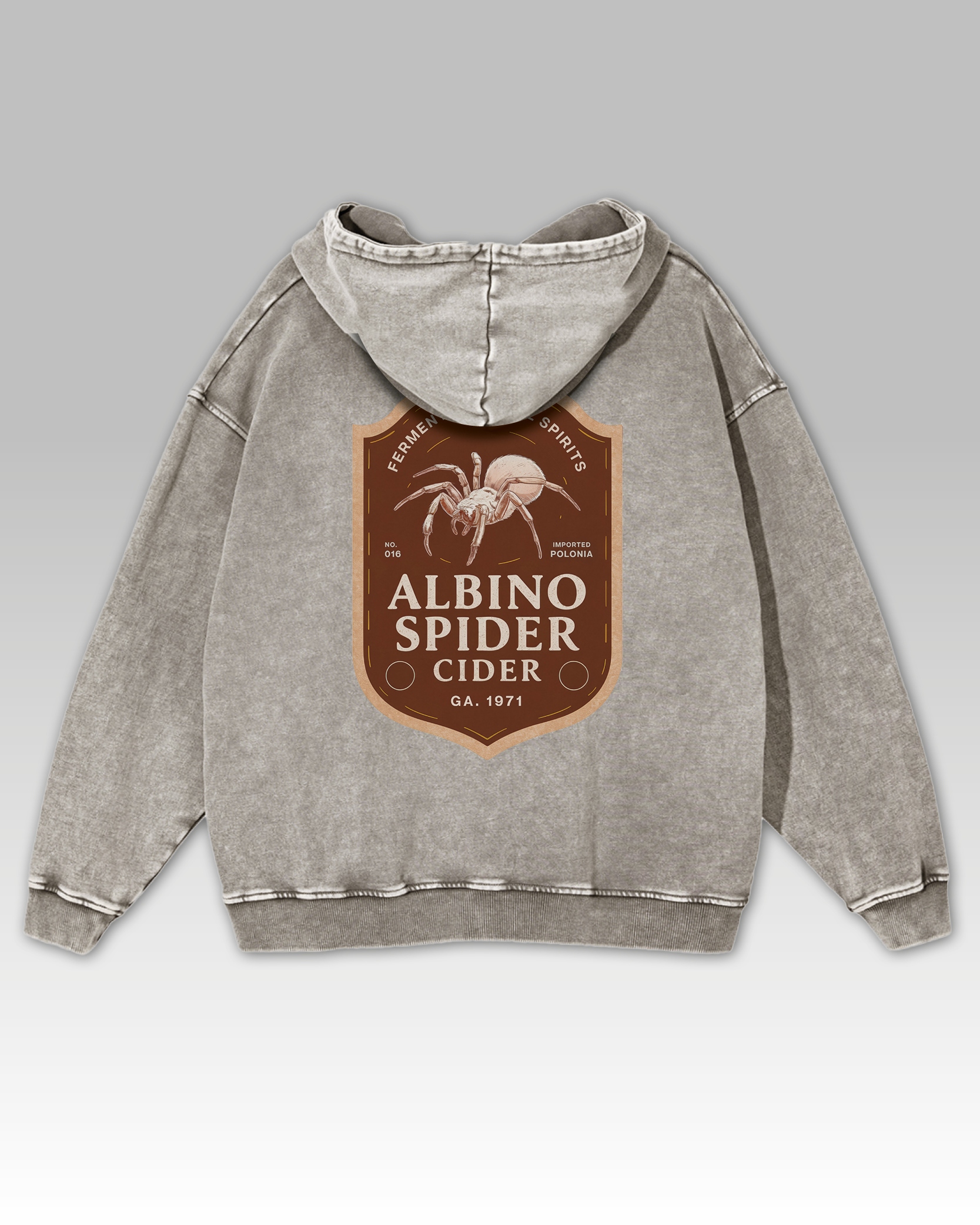 Mikina Albino Spider Cider Oversize Sprana Retro Temná Alt Šedá M