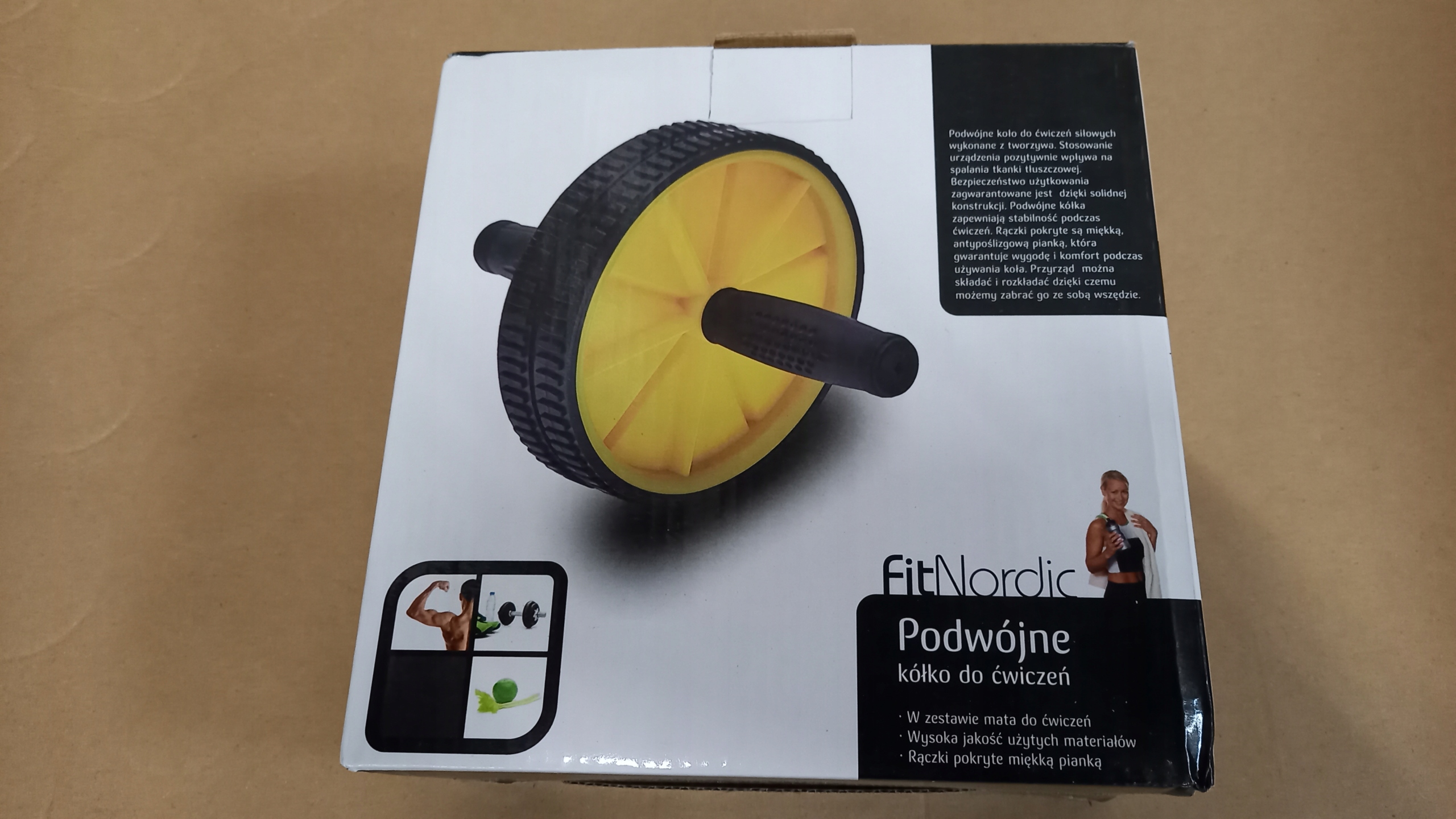 Podwójne koło do ćwiczeń Ab Wheel 18,5 cm – Roller do brzucha i fitness