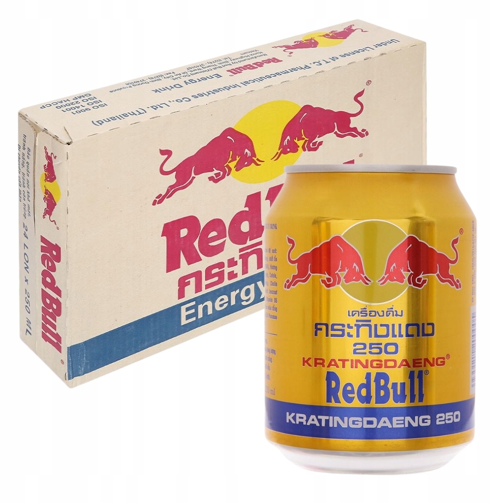 24 x Redbull Kratingdaeng Vietnam 250 ML Originální Energetický Drink