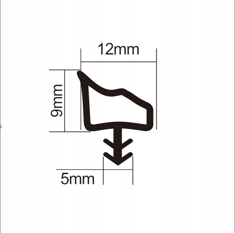 Stlačiteľné tesnenie dverí s okrajom 100 m biele