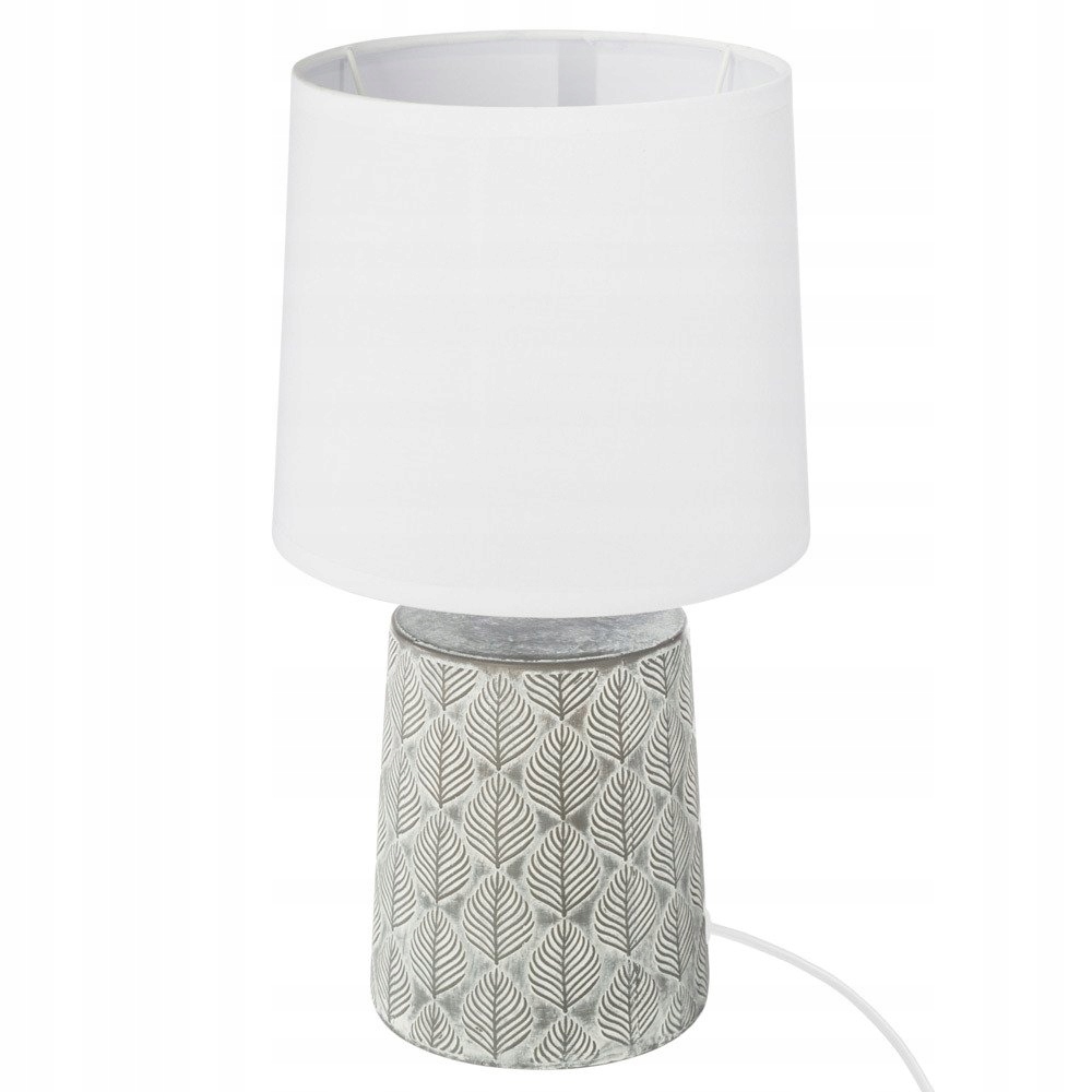 LAMPA STOŁOWA LAMPKA CERAMICZNA SZARA DEOKRACYJNA