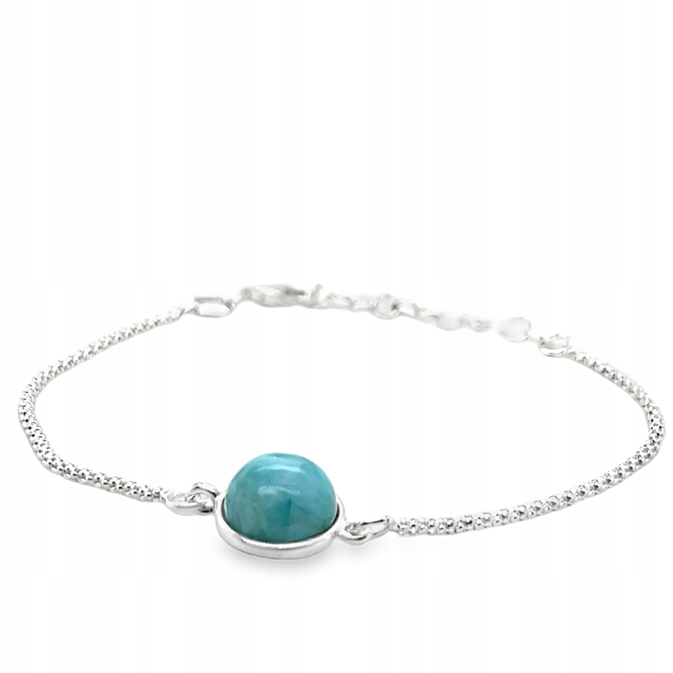 Stříbrný náramek s larimarem, modrý, jemný Stříbro Film