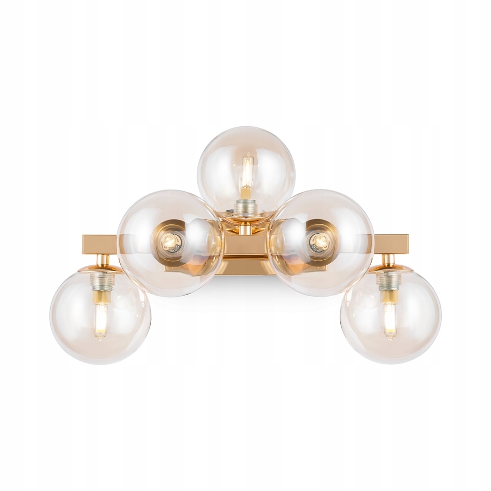 Nástenná lampa nástenná zlatá jantárové sklenené gule 5 bodov 38 cm Maytoni