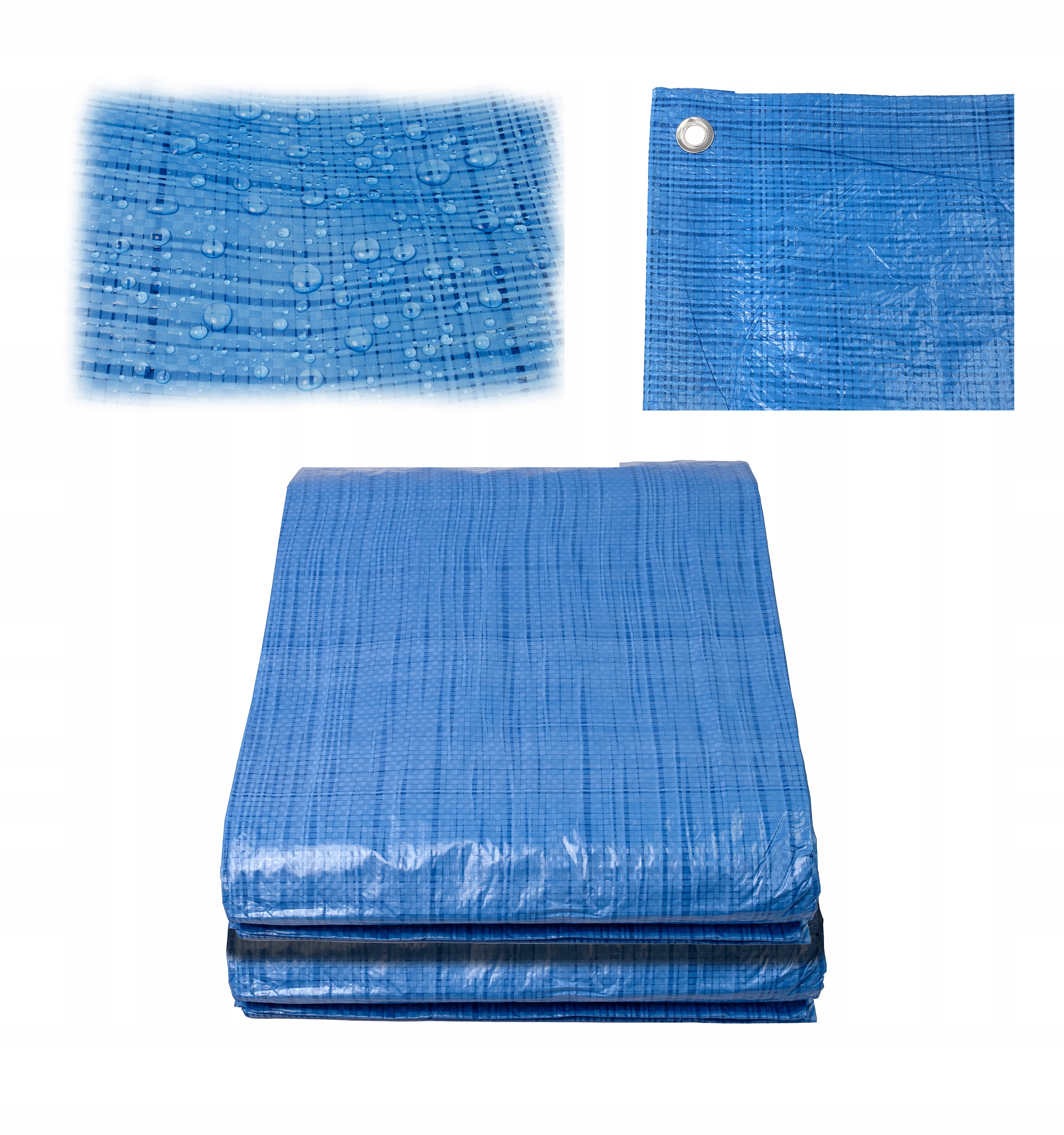 PLANDEKA PLANDEKI 4x6 NIEBIESKA UNIWERSALNA WZMACNIANA OKRYCIE