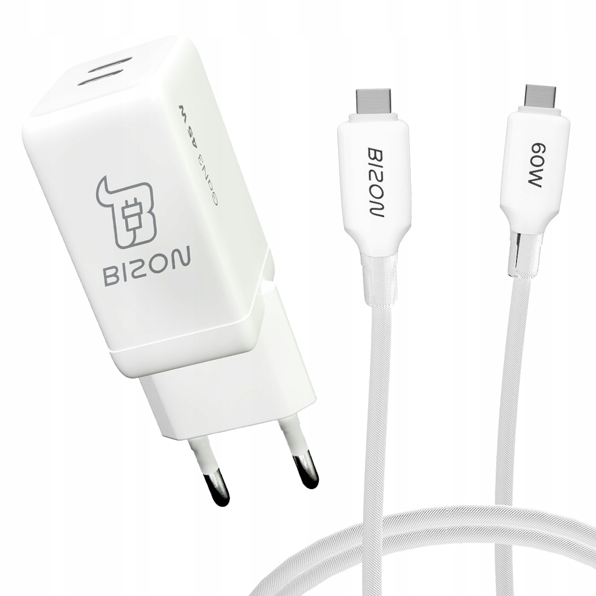 Ładowarka sieciowa 45W Bizon kabel typ C 1m szybka kostka ładująca zestaw