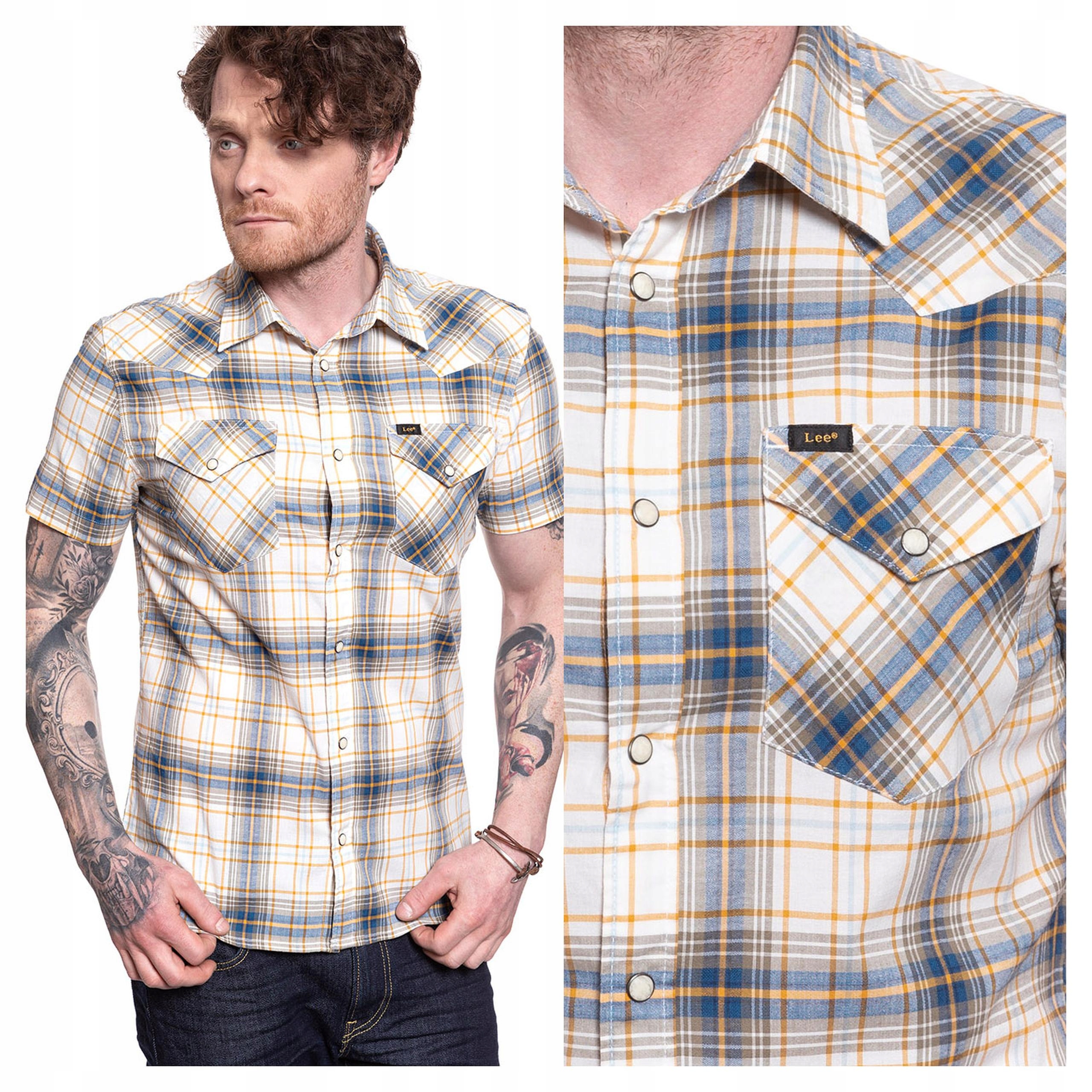 Lee Ss Western Pánská Košile Krátký Rukáv Logo M