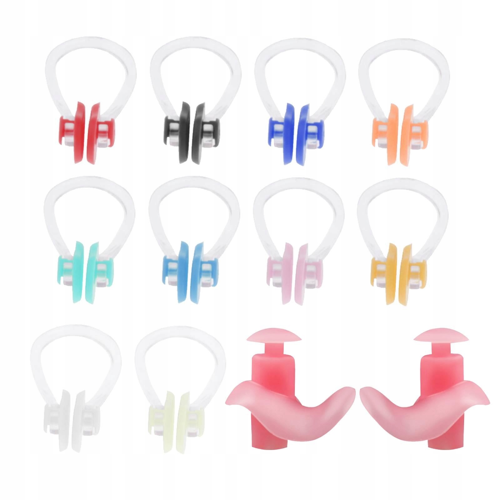 10 pływackich klipsów na nos 1 para uszu