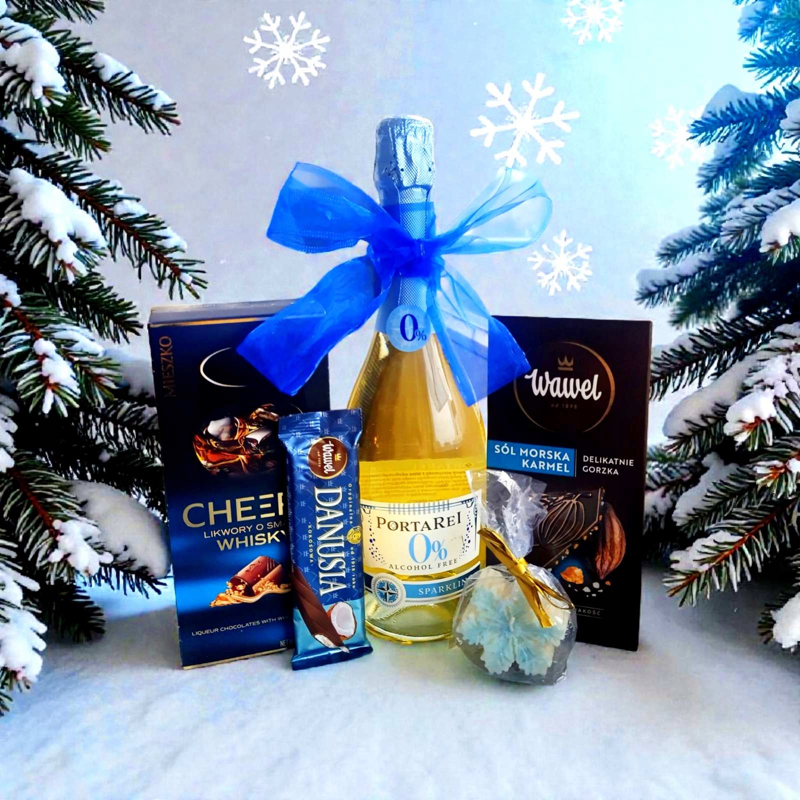 Levně Dárkový koš Premium Lux – šumivé víno 0%