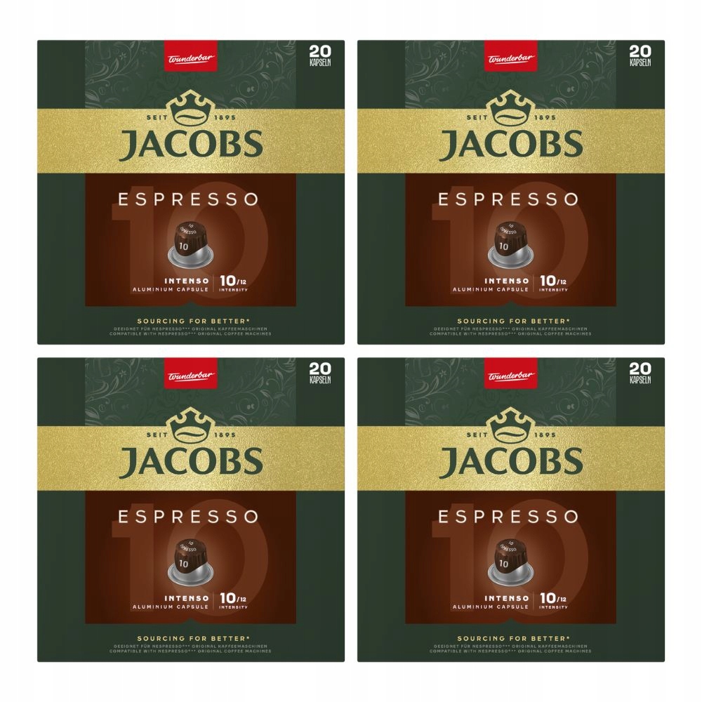 Kapsułki Jacobs Espresso 10 do Nespresso(r)* 4x 20 sztuk