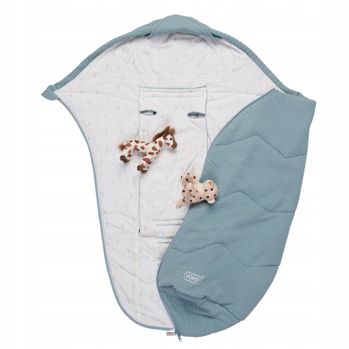 Miegmaišis automobilinei kėdutei/vežimiui „Voksi Breeze Light“ - mėlynas, ilgis 100 cm