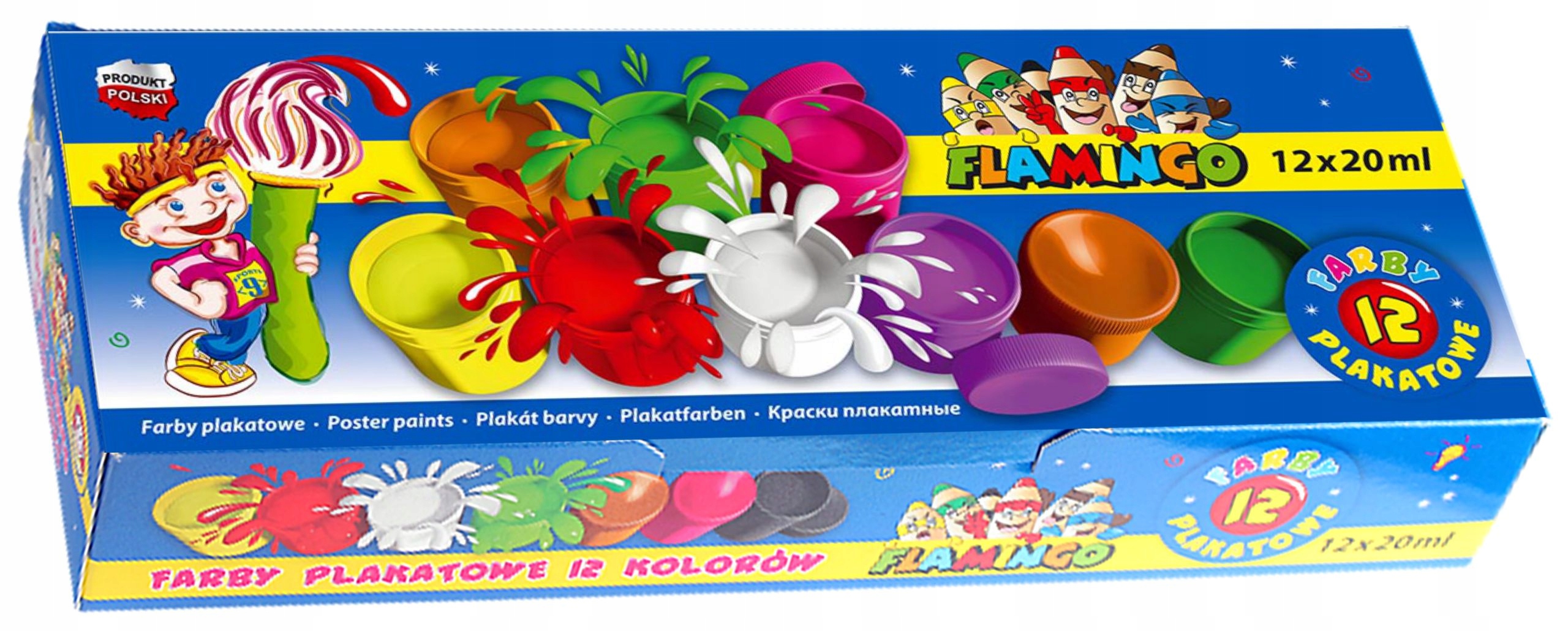 Farby plakatowe Flamingo 12 szt. x 20 ml Rodzaj farby plakatowe