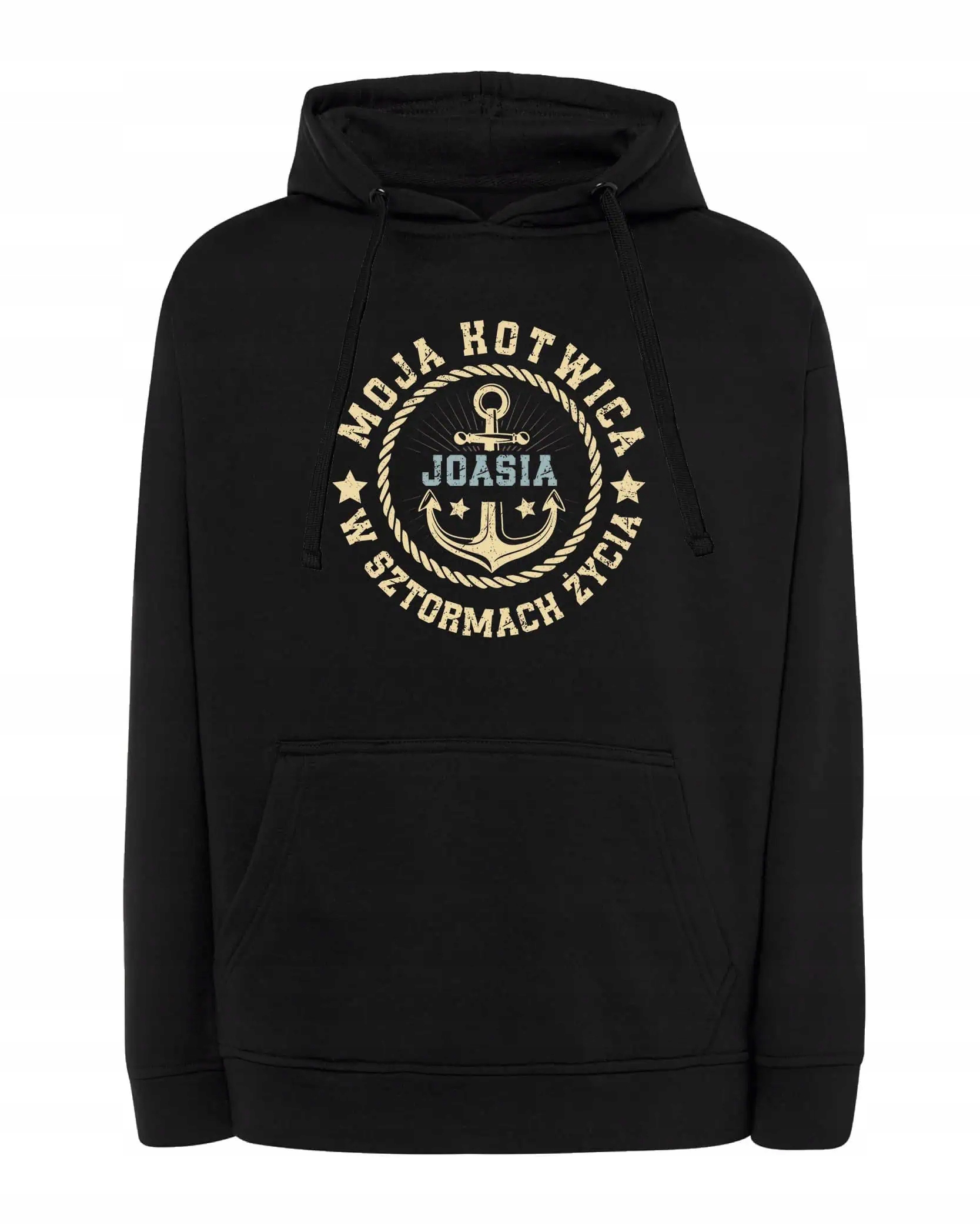 Mikina s kapucí pro páry Personalizovaná podpora Láska Černá M