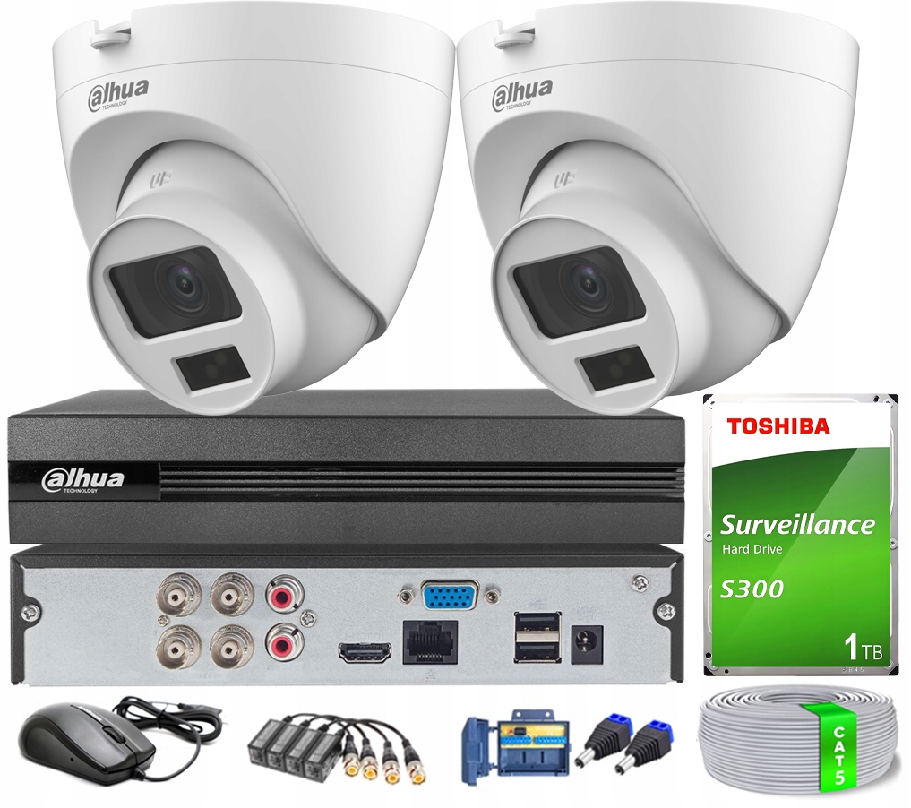 Sada na monitorovanie Dahua 2x Kamera HAC-HDW1200CLQ Smart Dual Light 2Mpx