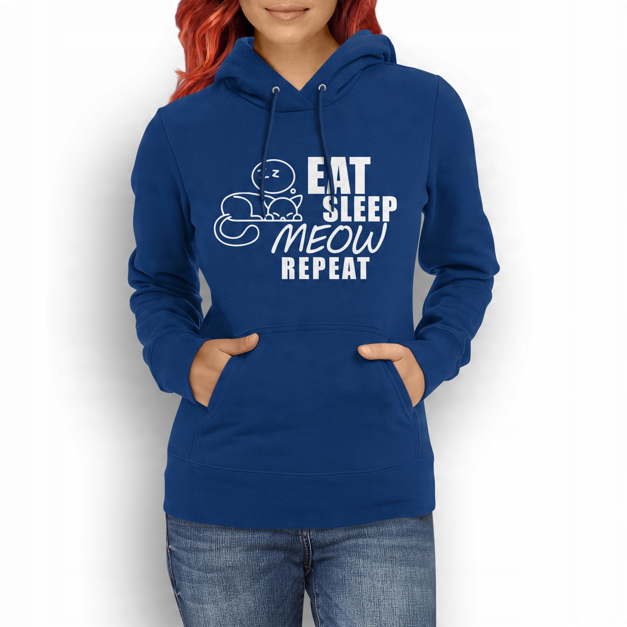 

Bluza damska Eat Sleep Meow, na prezent, blue XXL