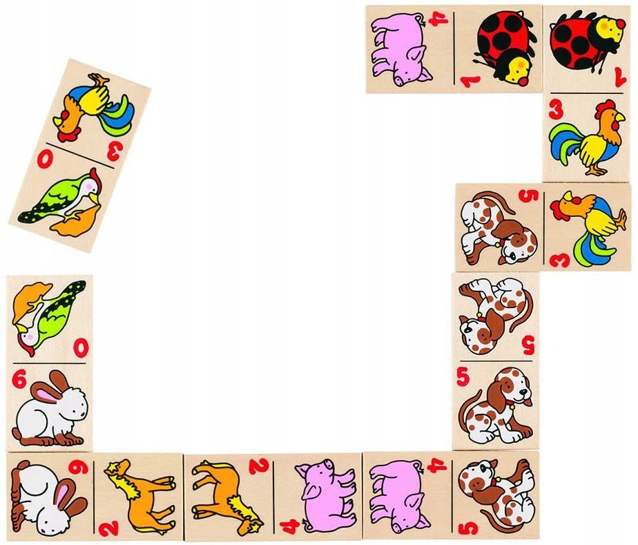 DOMINO DREWNIANE ZWIERZĄTKA (GRA)