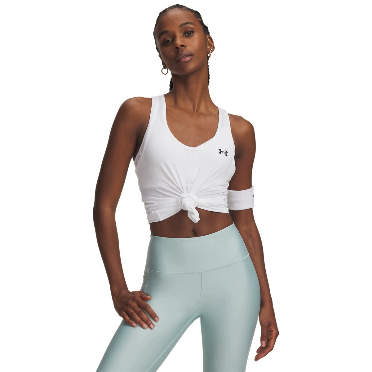 Damska koszulka treningowa Under Armour Tech Mesh Racer Tank Biały S