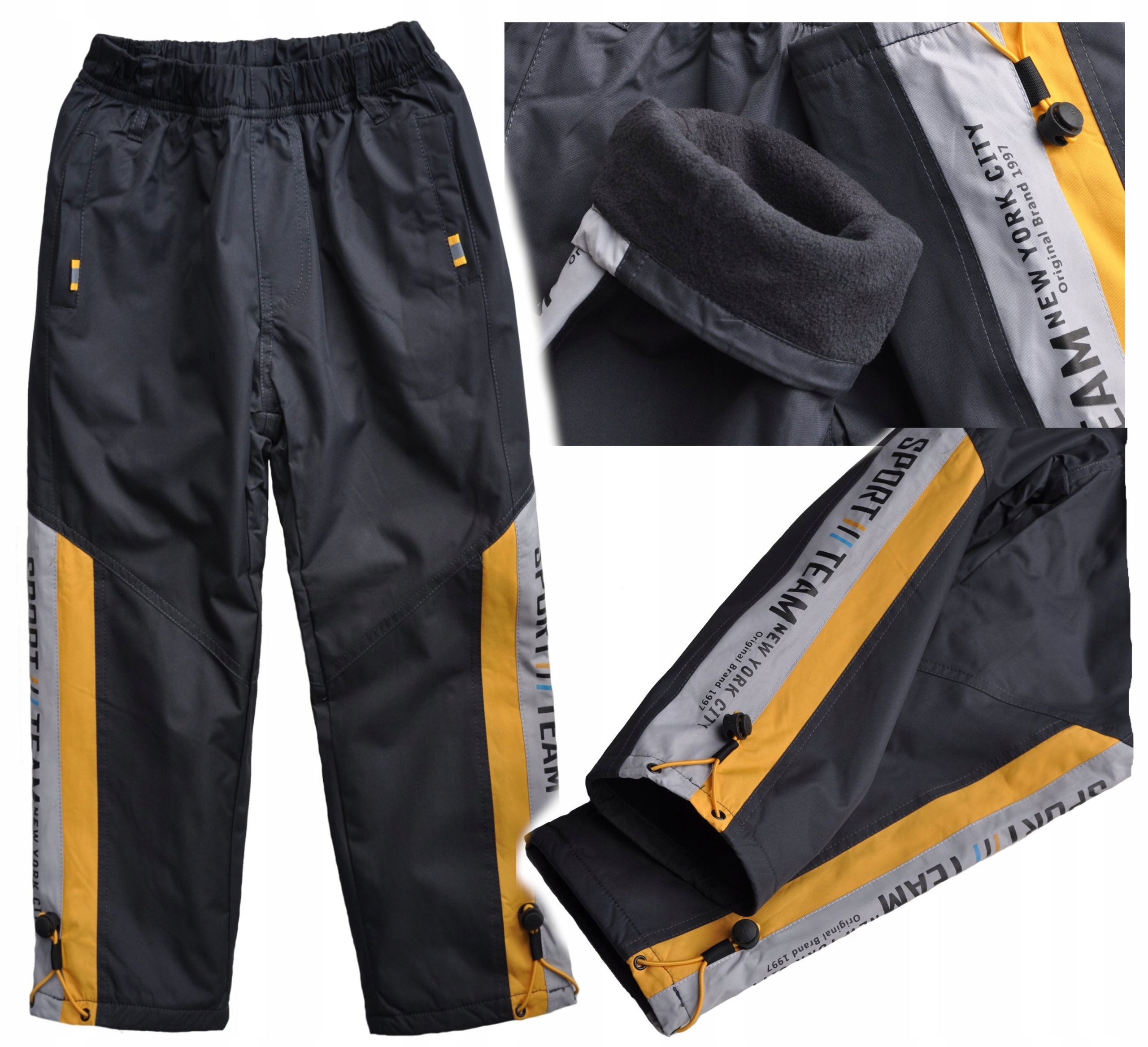 TEAM SKI Spodnie Narciarskie ORTALION ocieplane polarem szare r 110