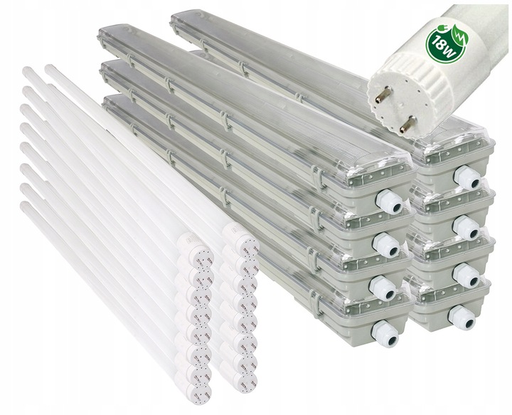 

8x Oprawa Lampa Świetlówka Led Do Garażu 120cm