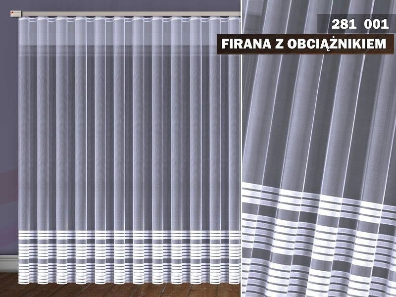 FIRANKA FIRANA ŻAKARDOWA 281/250 BIAŁA NOWOŚĆ Marka inna marka