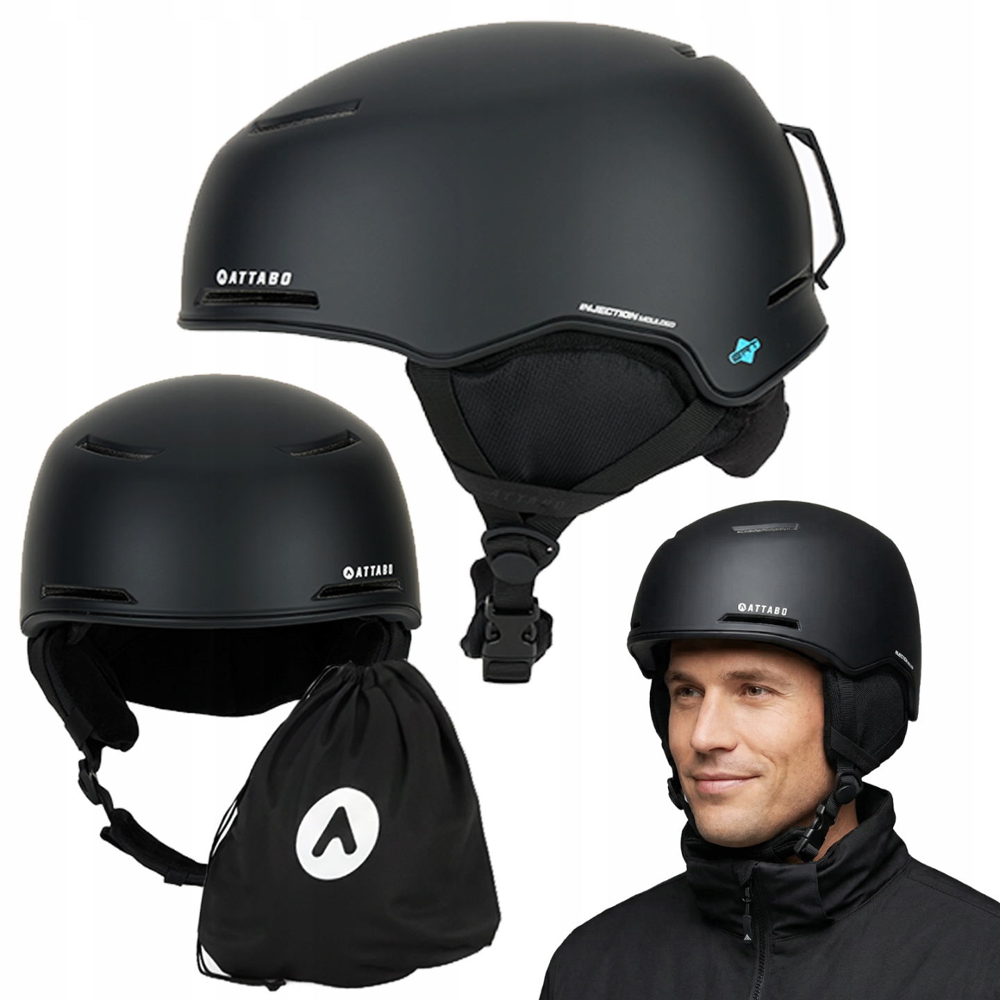 Kask narciarski Attabo Avens 3.0 Ert czarny Regulowany Amortyzacja Ert