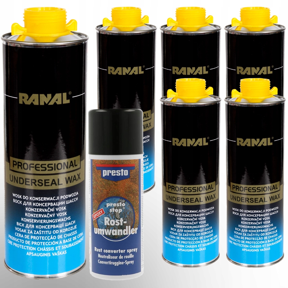 6 x Spray Veľká Sada Na Údržbu Podvozku 1L Neutralizátor Hrdze 150 ml