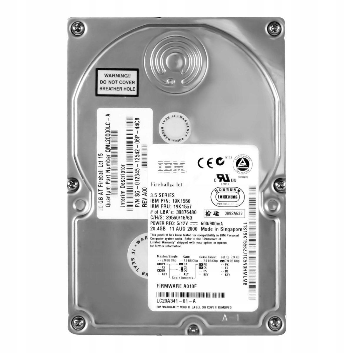 Ibm 19K1557 19K1556 20GB 4.5K Ata 3.5 QML20000LC-A