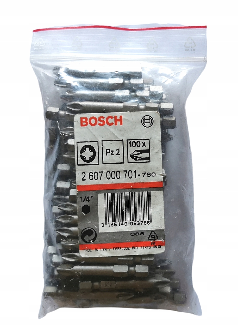 Bosch Sada bitů PZ2 100 kusů 1/4"