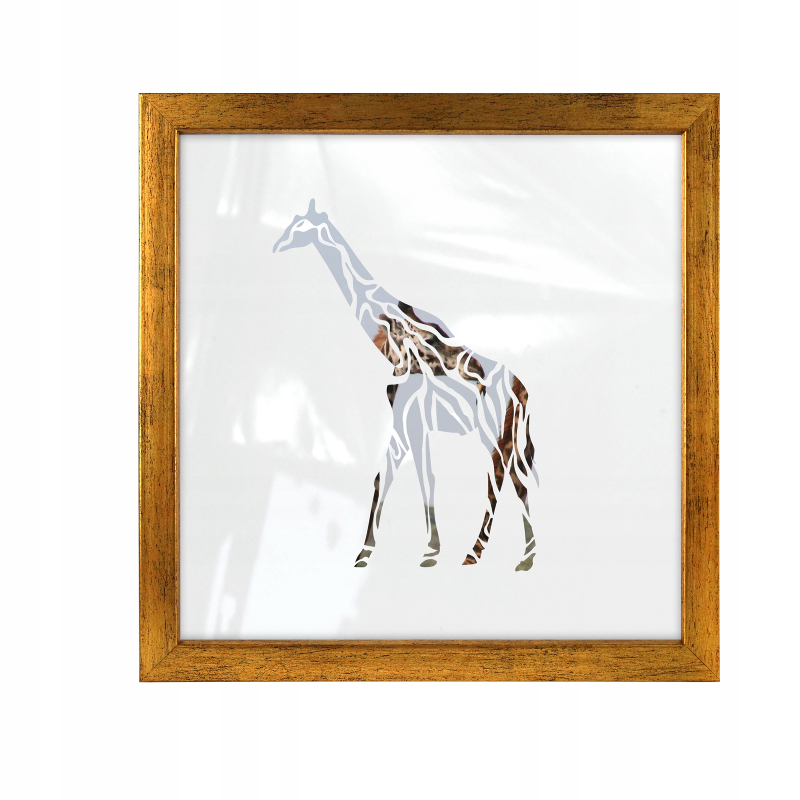 

Rama duża drewniana 50x50 Złoty z czarnym Emily