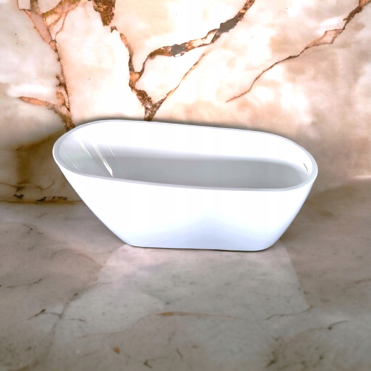 Wanna wolnostojąca biała asymetryczna WALTPOOL Świetna Jakość Linia WALTPOOL