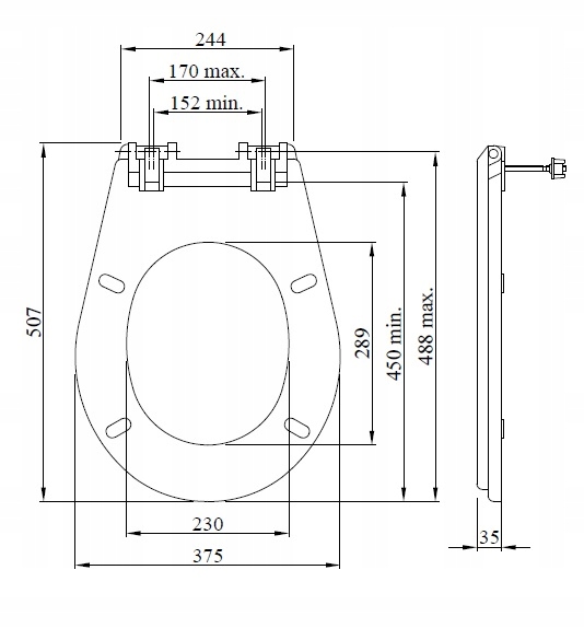Deska sedesowa stary typ 51cm długa Marka InterSano