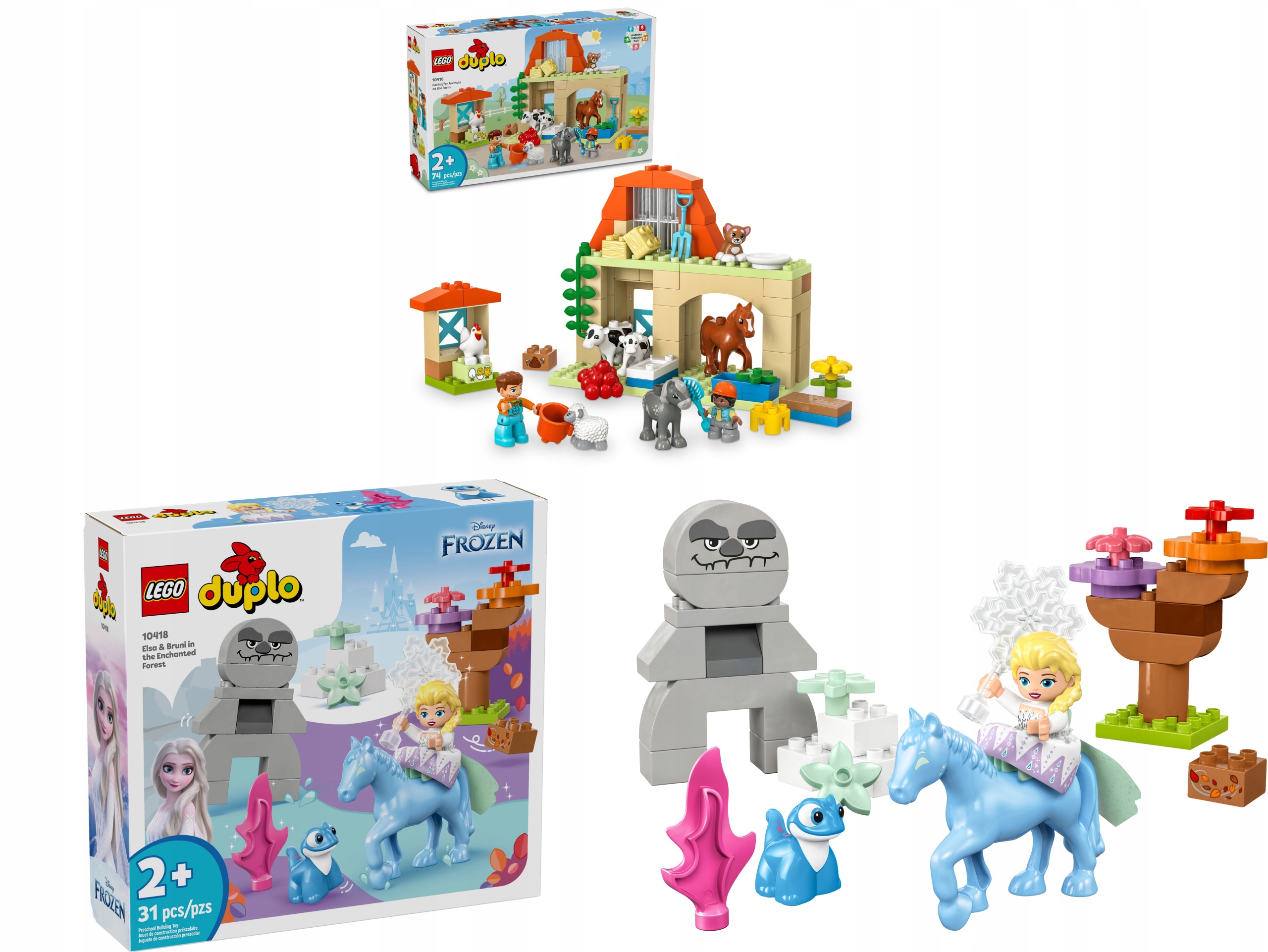 Lego Duplo 10416 Péče o zvířata Lego 10418 Elza a Bruni