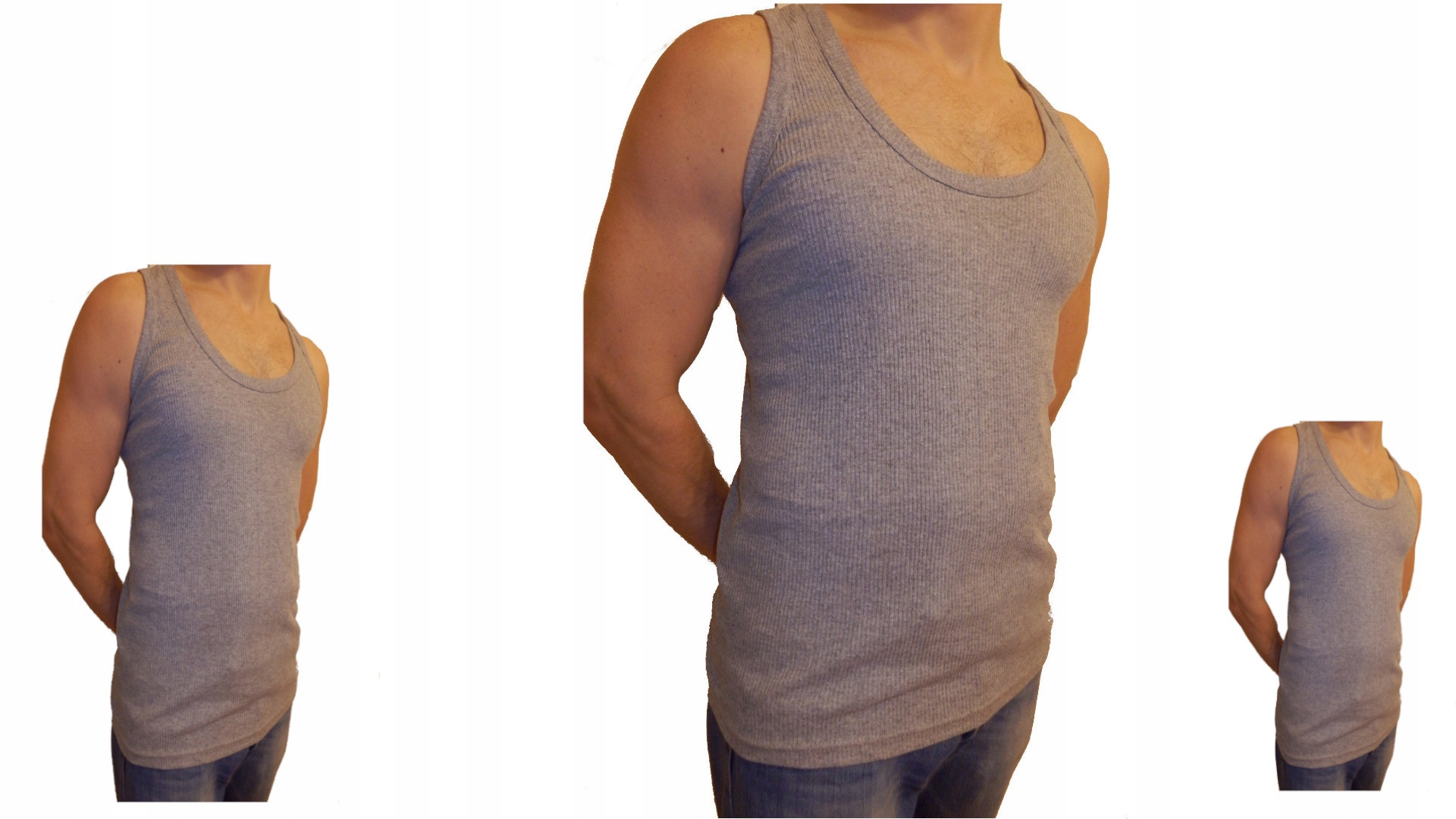 

Podkoszulka męska szara prążkowana 3XL pakiet 3szt