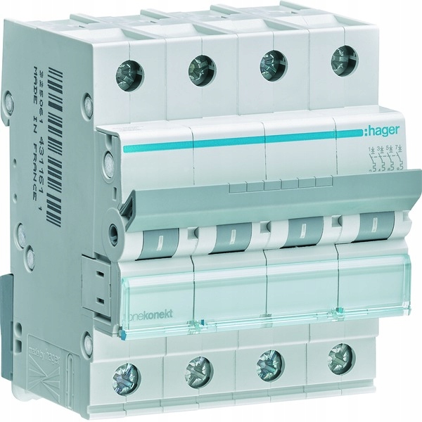 

Hager Mcb Wyłącznik nadprądowy 4P B 20A MBN420E