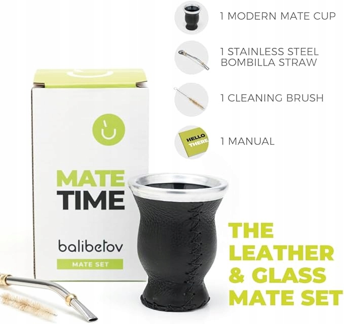 Balibetov Sada Yerba Mate Gurda z kůže a skla