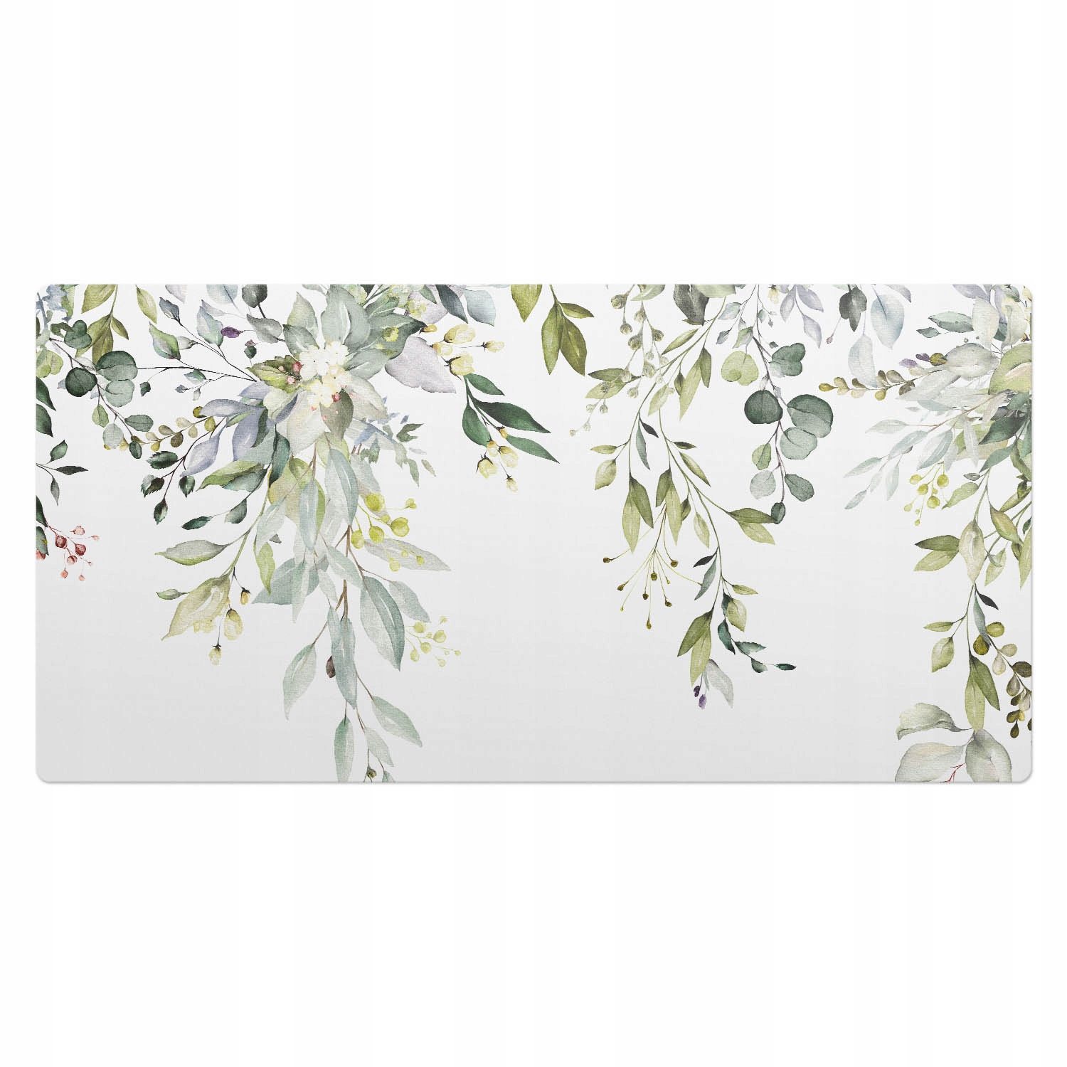 Dekorativní podložka na psací stůl s grafikou Květinové listové motivy 100 x 50 cm