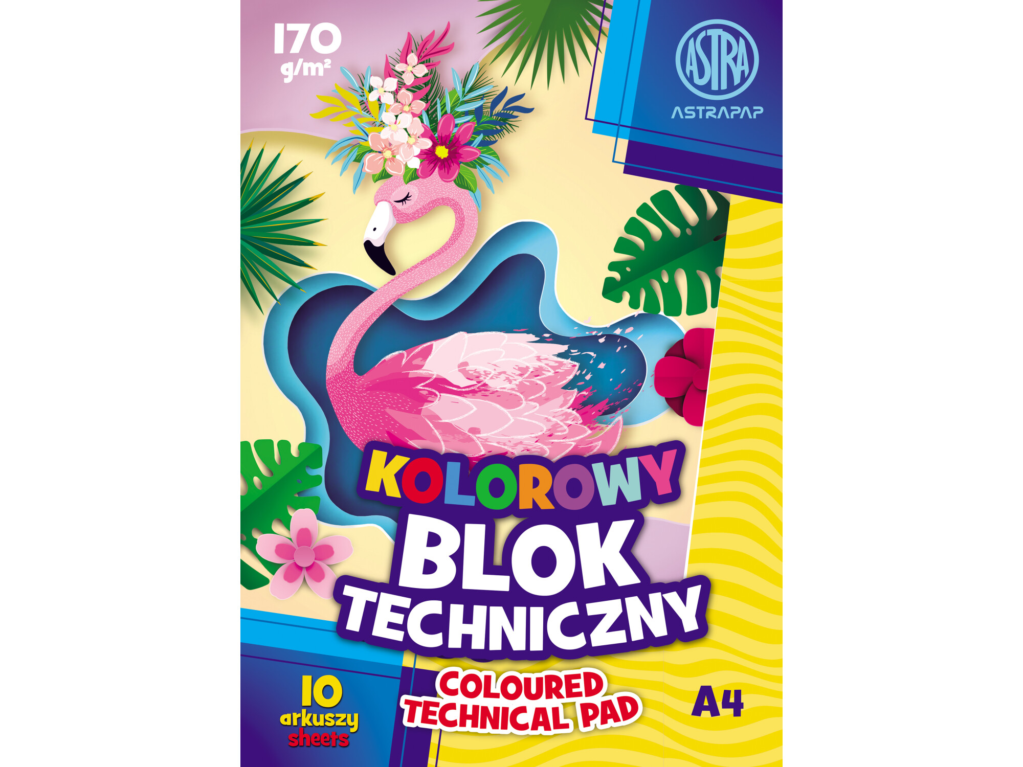 

Blok Techniczny Kolorowy A4 10 kart 170g Astrapap