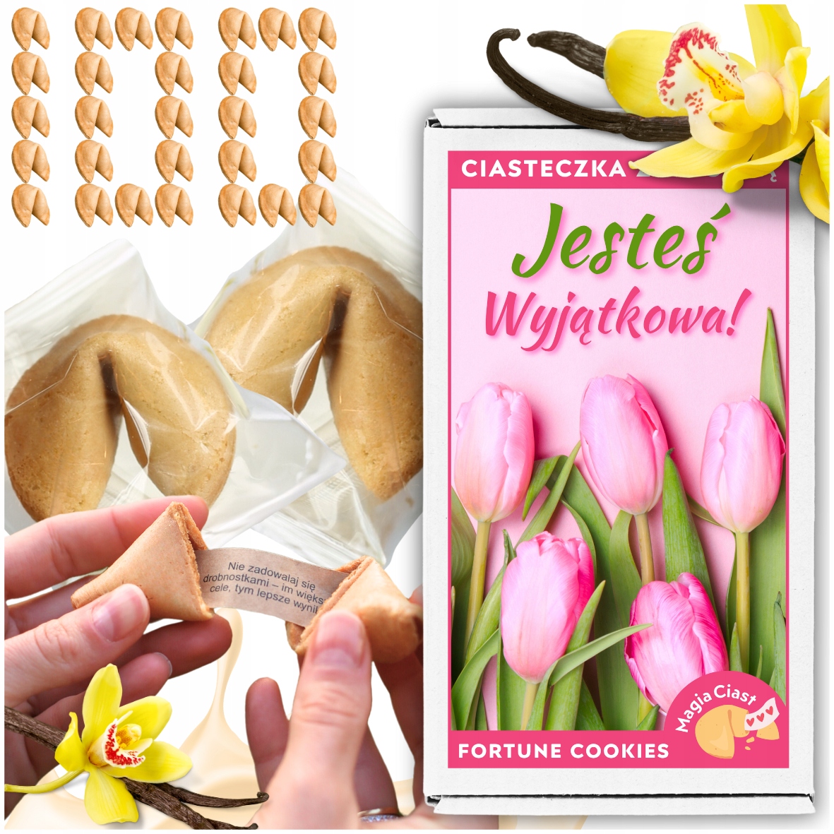 Ciasteczka z Wróżbą x100 Dzień Kobiet 8 Marca dla Niej Dziewczyny