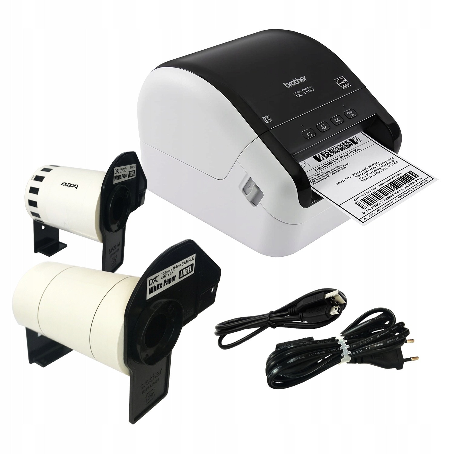 Drukarka etykiet kurierskich Brother QL-1100 QL-1100c Stan opakowania oryginalne